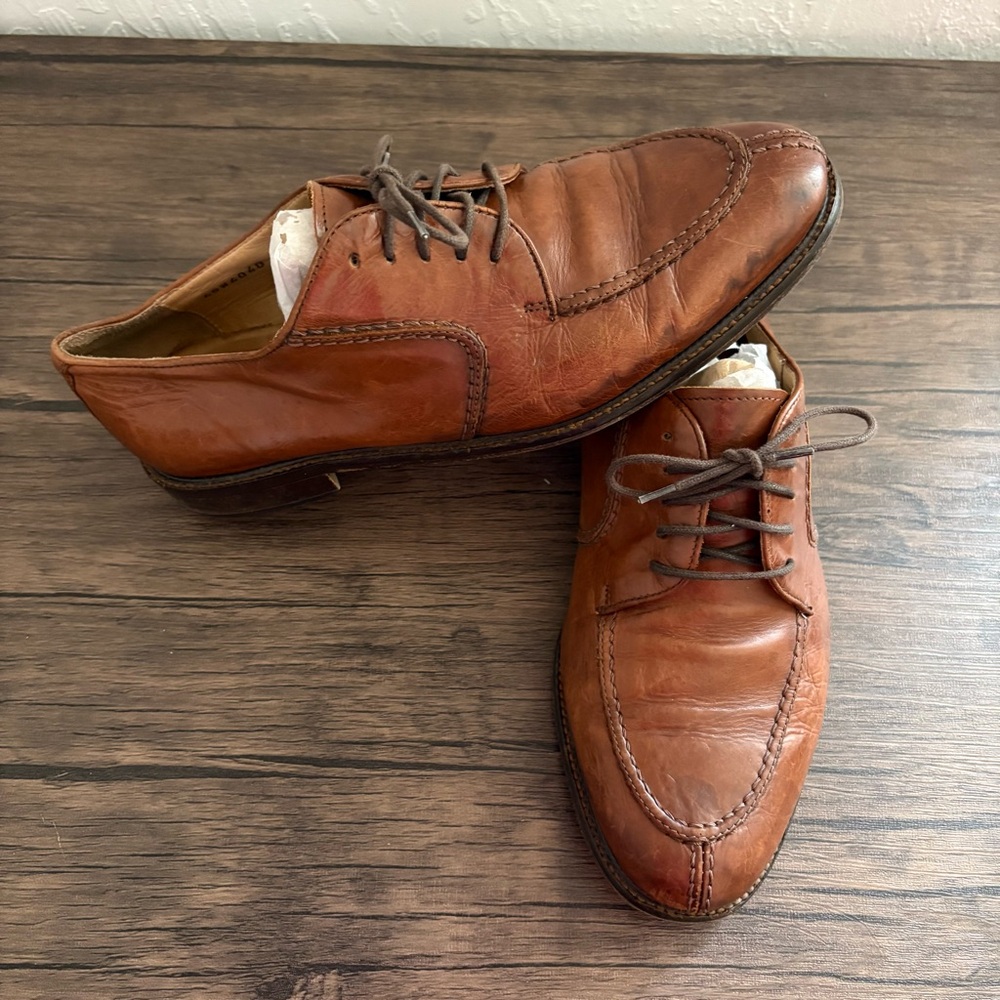 Pronto Uomo Firenze‎ Italy Mens Leather Dress Shoes Size 9M Brown Laces 40W4040